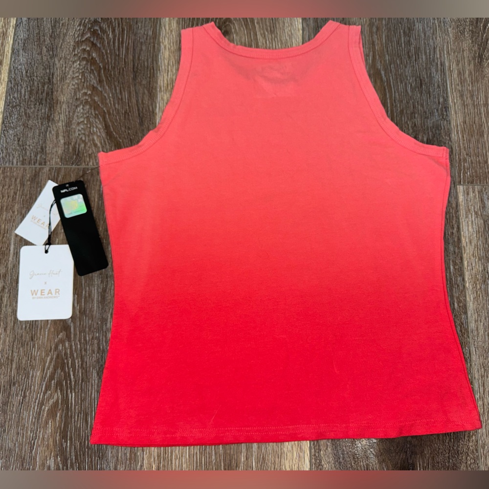 NWT WEAR by Erin Andrews Gracie Hunt Red Kansas City Chiefs Ombre Tank Top Small - Picture 2 of 11
